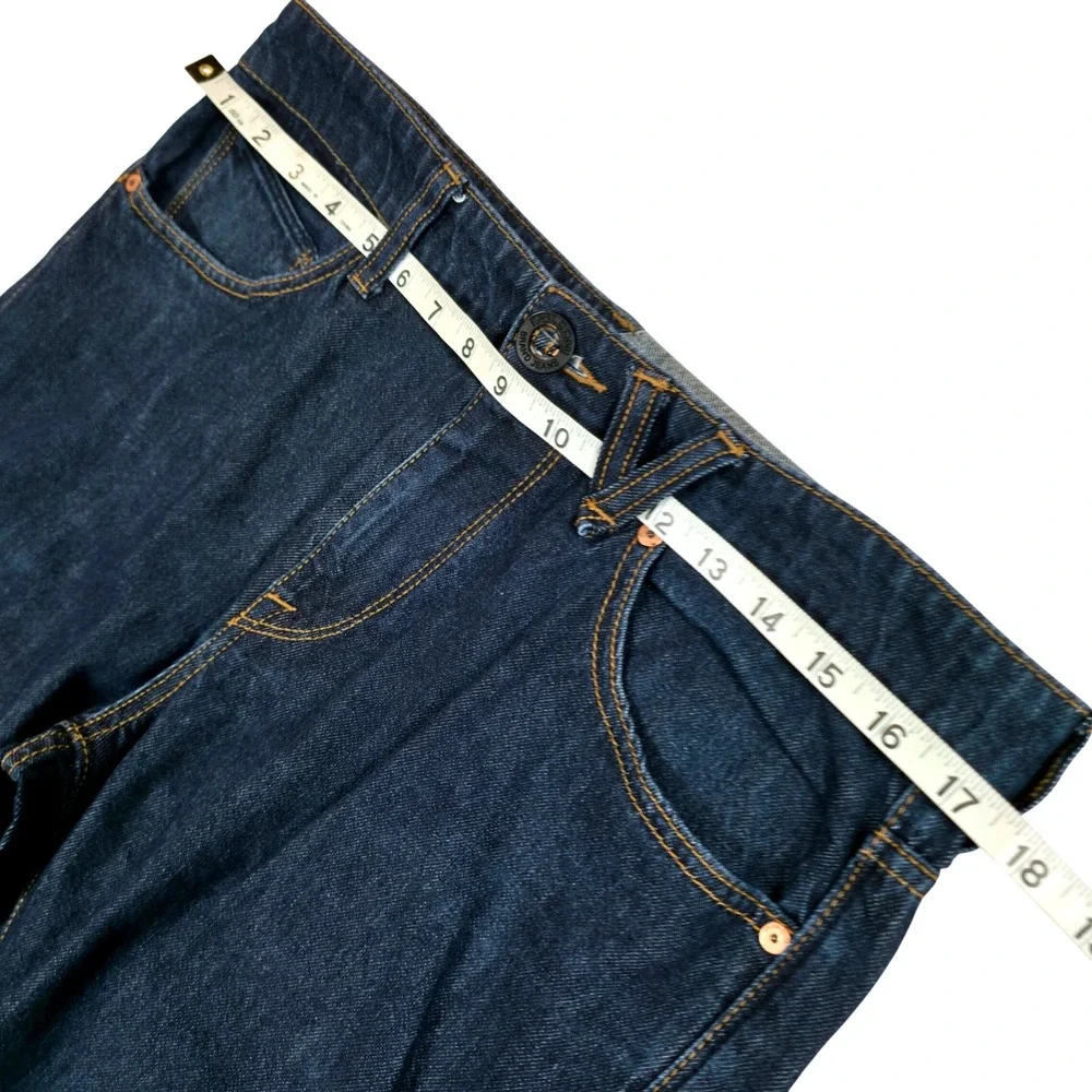 Volcom Solver Modern Straight Leg Jeans Mens 32 Dark Indigo Blue Denim Skate
